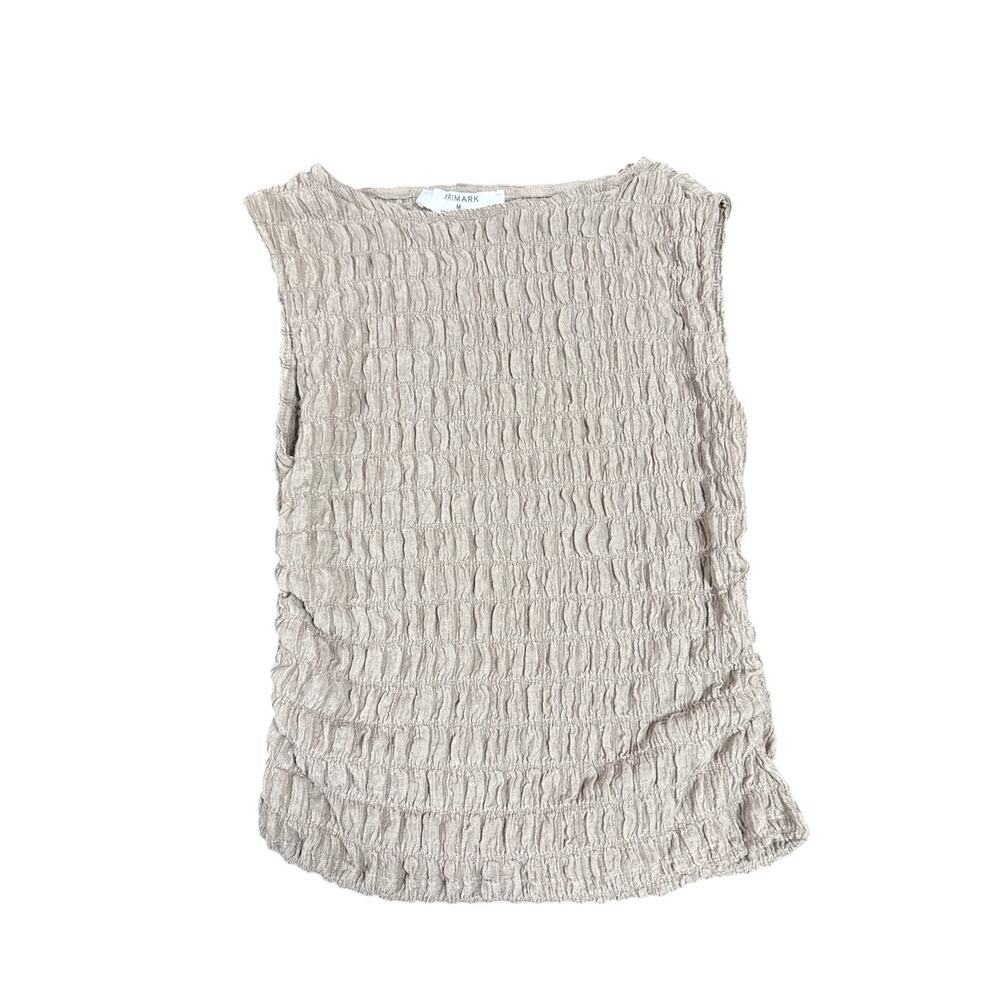 Primark Women’s Shirred Tank Top Lightweight Feminine Cream M